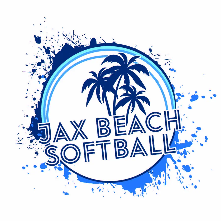 Jax Beach Softball palm tree circle logo