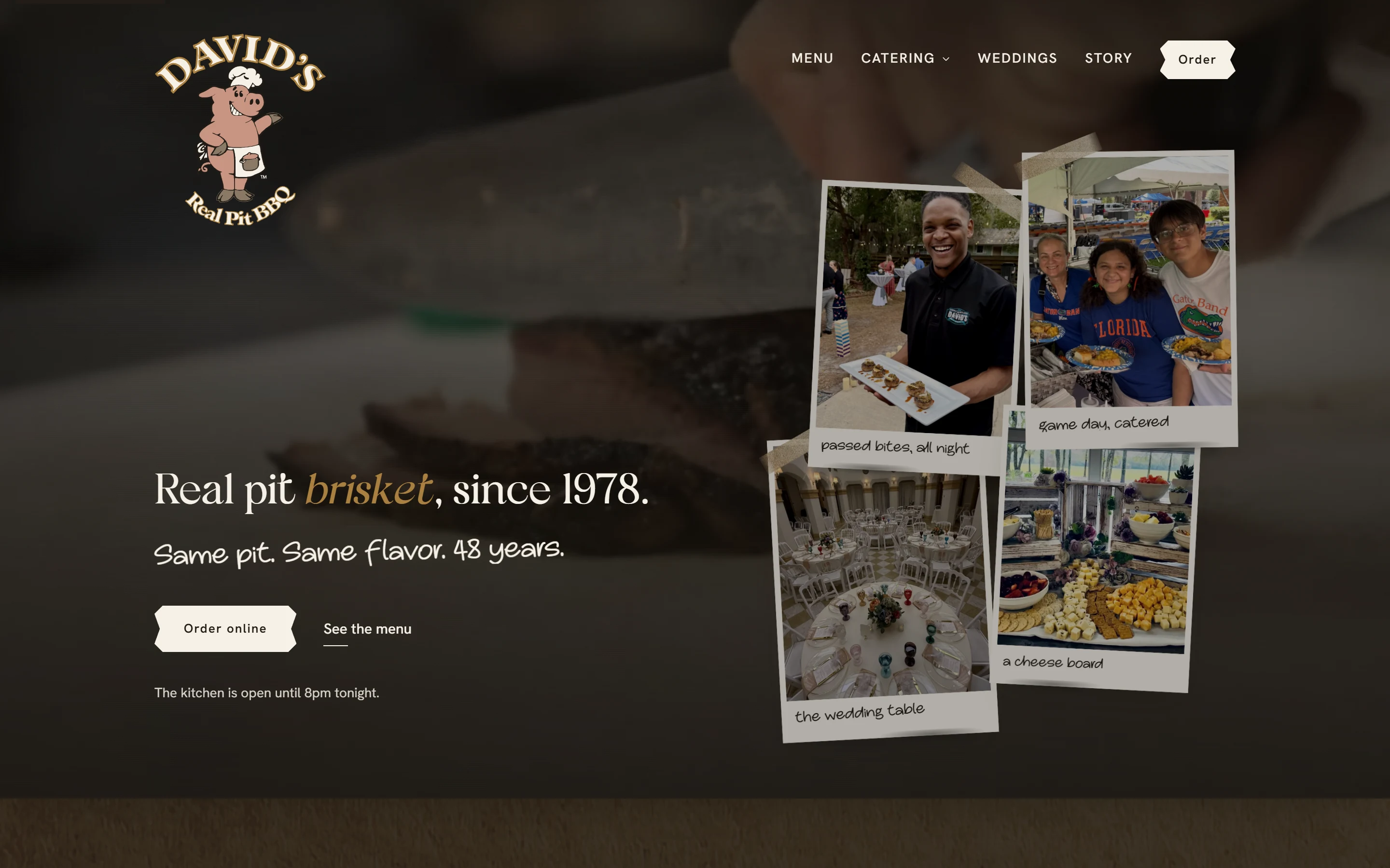 David's BBQ website screenshot