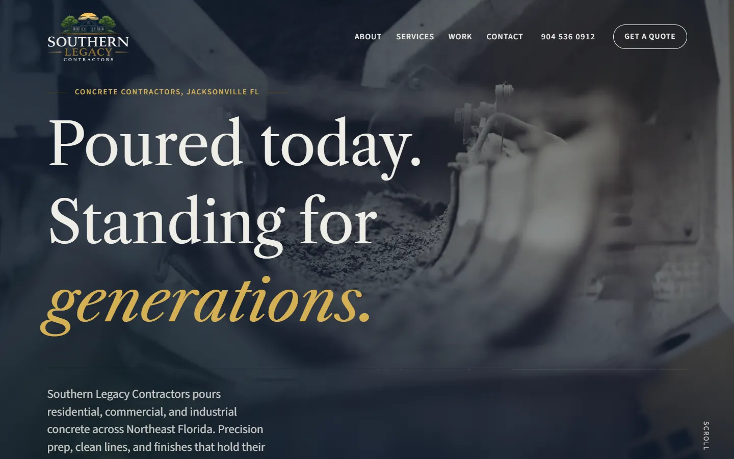 Southern Legacy Contractors website screenshot